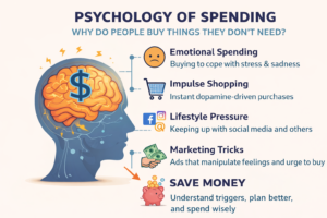 Consumer psychology showing why people buy things they don’t need and how to save money