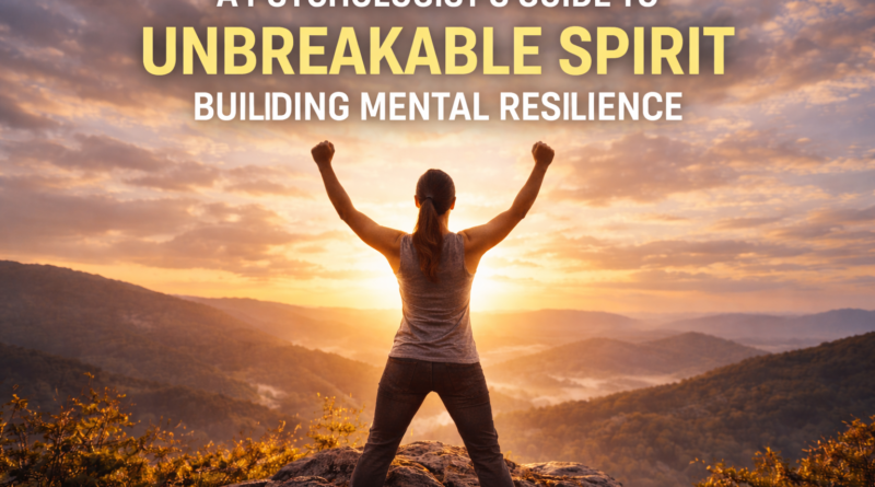 Inspirational Pinterest graphic about building mental resilience, symbolizing inner strength, emotional growth, and developing an unbreakable mindset.