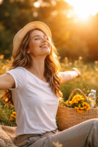 Concept image illustrating the psychology of happiness and science-backed strategies for a fulfilling and meaningful life.